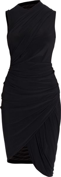 Alexander Wang Sleeveless Gathered Dress in Black - Lyst