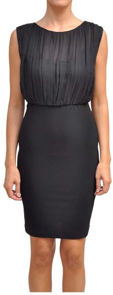 Alice + Olivia Bimaterial Dress with Plaeted Top - Lyst