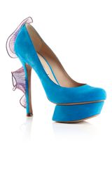 Nicholas Kirkwood Ocean Blue and Purple Frill Platform Pump