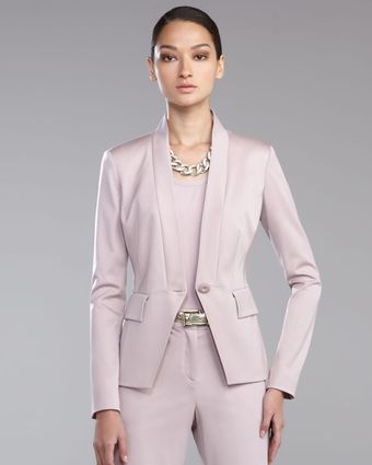 St. John Collection Venetian Wool Standcollar Jacket Orchid - Lyst