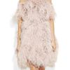 Alexander Mcqueen Offtheshoulder Feather Dress in Gray - Lyst