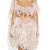 Alexander Mcqueen Offtheshoulder Feather Dress in Gray - Lyst
