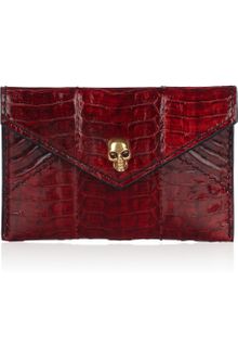 Alexander McQueen Snakeskin Skull Card Holder - Lyst
