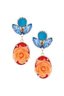 Asos Jewel and Flower Drop Earrings - Lyst