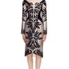 Bibhu Mohapatra Embroidered Tulle Long Sleeve Dress in Black (black/silver) - Lyst