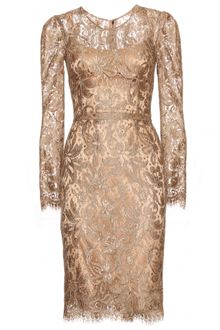 Dolce & Gabbana Dress with Lace Overlay - Lyst