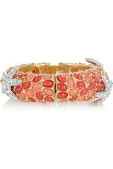 Kenneth Jay Lane 22karat Goldplated Swarovski Crystal Bangle
