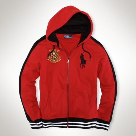 Polo Ralph Lauren Fleece Crest Big Pony Hoodie in Red for Men (rl 2000 red) | Lyst