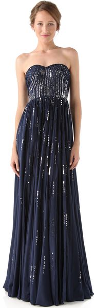 Rebecca Taylor Frayed Strapless Gown - Lyst