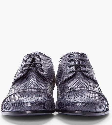 Lanvin Grey Batik Python Oxford Shoes in Gray for Men (grey