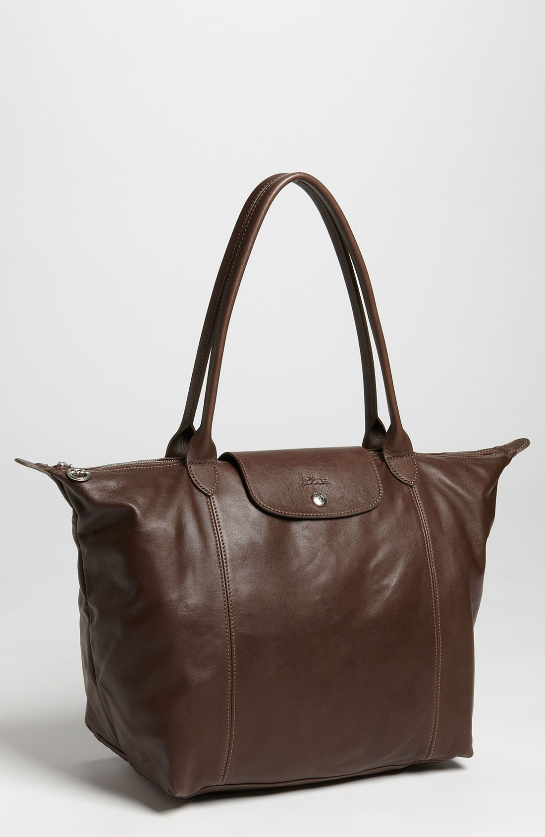 Longchamp Le Pliage Cuir Leather Tote in Brown (taupe) | Lyst