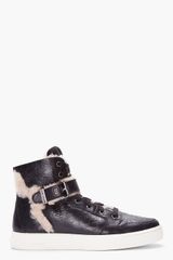 Pierre Balmain Brown Furlined Hitop Sneakers