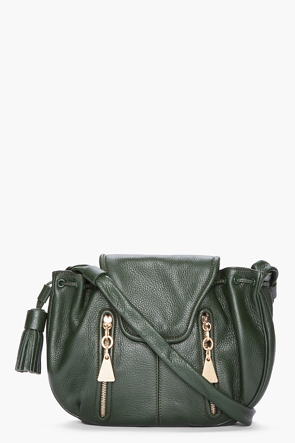 See By Chloé Dark Green Leather Cherry Crossbody Bag In Green Lyst 