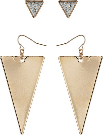 Topshop Triangle Earrings Multipack - Lyst