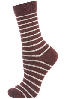 Topshop Wine Stripe Ankle Socks - Lyst