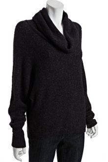 BCBGMAXAZRIA Charcoal Wool Blend Otis Cowl Neck Sweater - Lyst