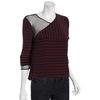 Bcbgmaxazria Merlot Stripe Silk Skyla Mesh Shoulder Top in Purple (merlot  black) - Lyst