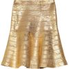Hervé Léger Metalliccoated Bandage Flared Skirt in Gold (champagne) - Lyst