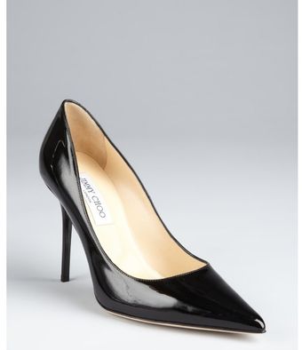 Jimmy Choo Black Patent Leather Abel Pointed Toe Pumps - Lyst