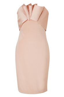 Notte By Marchesa Blush Silk Crepe Embellished Strapless Dress - Lyst