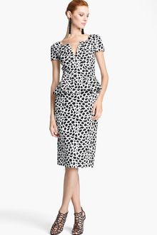 Oscar de la Renta Print Silk Faille Dress - Lyst