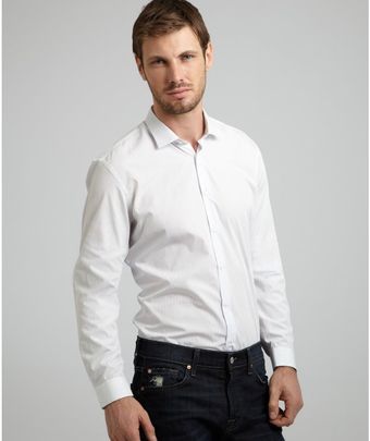 Prada  Pinstriped Spread Collar Dress Shirt - Lyst
