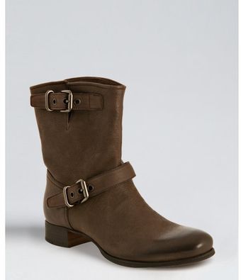 Prada  Leather Buckled Boots - Lyst