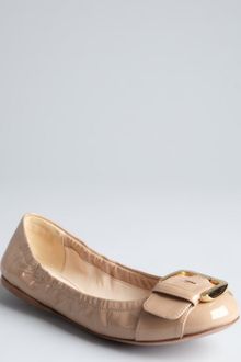 Prada  Patent Leather Buckle Strap Ballerina Flats - Lyst