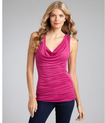 Rebecca Beeson Garnet Jersey Cowl Neck Cutout Back Sleeveless Top - Lyst