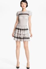 RED Valentino Ruffle Lace Knit Dress