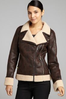Soia & Kyo Brown Faux Shearling Donna Bomber Coat - Lyst