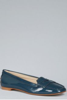 Tod's Cadet Blue Patent Leather Penny Loafers - Lyst