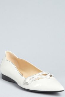 Tod's White Patent Leather Audrey Cutout Flats - Lyst