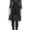 Mulberry Paneled Leather and Lace Dress in Black - Lyst