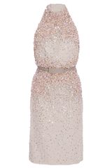 Elie Saab Halter Beaded Shift Dress