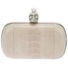 Alexander Mcqueen Mohican Skull Ostrich Box Clutch in White (pearl) - Lyst