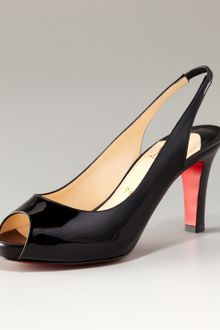 Christian Louboutin Prive Patent Leather Opentoe Platform Pump - Lyst