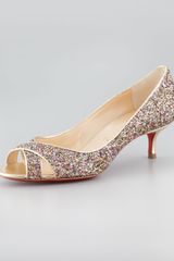 Christian Louboutin Croisette Orlato Crisscross Glitter Red Sole Pump