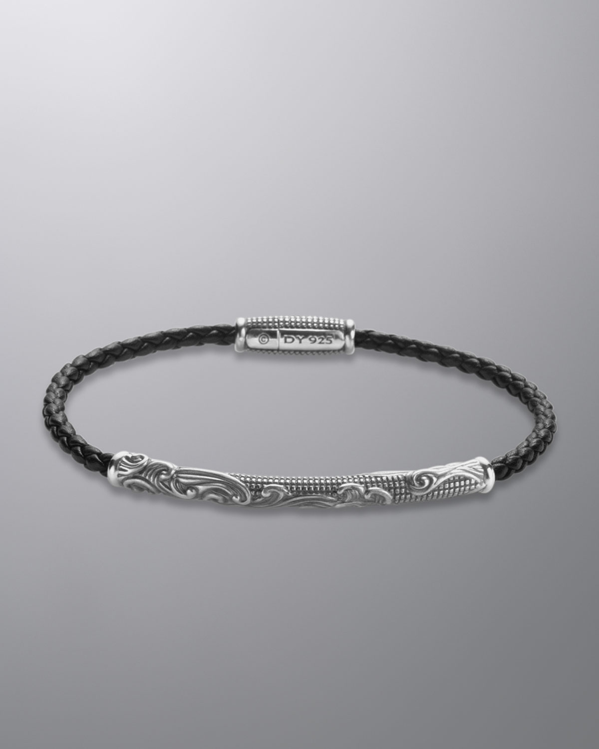 David Yurman Waves Bracelet Black Leather in Black for Men (null) Lyst