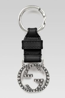 Gucci Studded Interlocking G Key Chain - Lyst