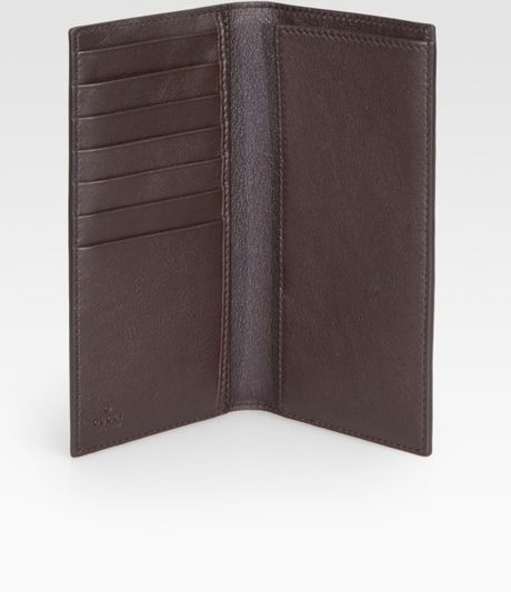 Gucci Metallic Micro GG Leather Check Book Cover in Brown for Men (chocolate) | Lyst