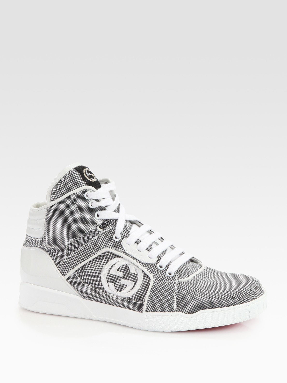 Gucci Rebound Mid Hightop Sneakers in Gray for Men (white) | Lyst