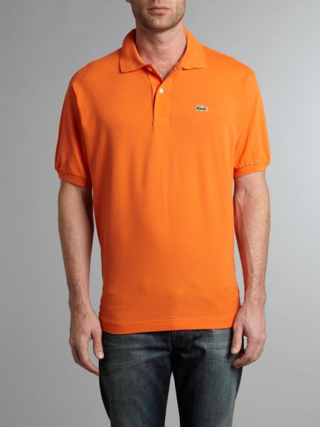 Lacoste Classic Fitted Polo Shirt in Orange for Men | Lyst
