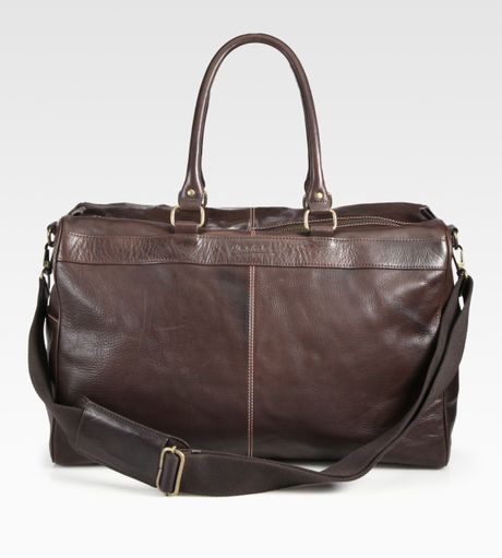 brown leather weekend bag