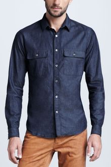 Theory  Chambray Shirt - Lyst