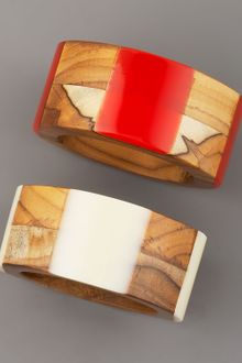 Tory Burch Wood Resin Bangle - Lyst