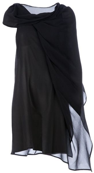 Ann Demeulemeester Onesleeved Cape Dress - Lyst
