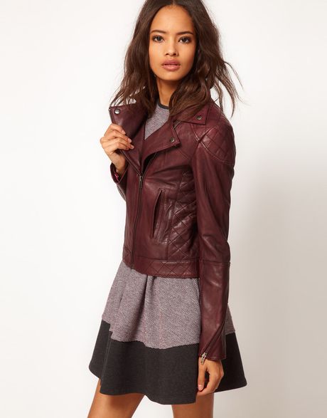 Asos Asos Leather Bomber Jacket in Purple for Men (Burgundy) | Lyst