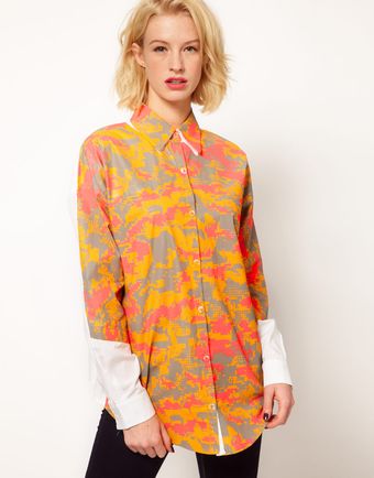 ASOS Collection  Shirt with Bright Camouflage Print - Lyst