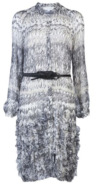 Carolina Herrera Linear Print Dress - Lyst